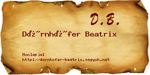 Dörnhöfer Beatrix névjegykártya