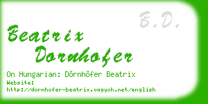 beatrix dornhofer business card